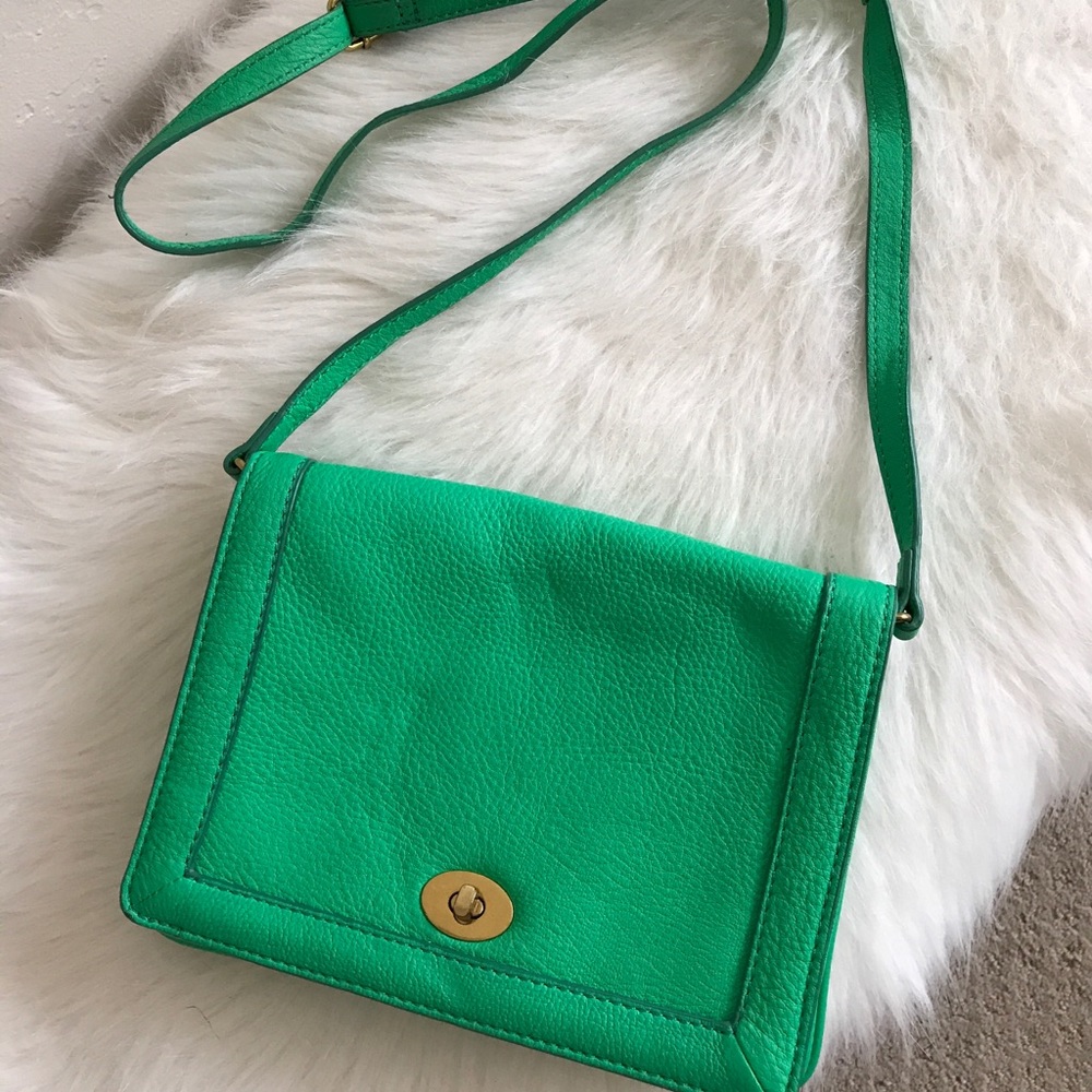 Green J. Crew Leather Crossbody
